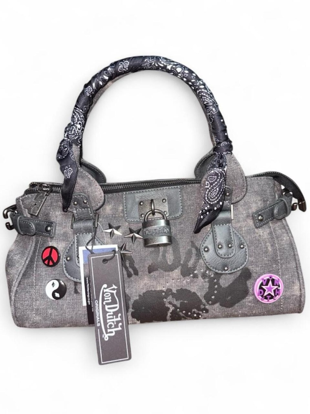 Von Dutch Viral Y2K Black Denim Handbag